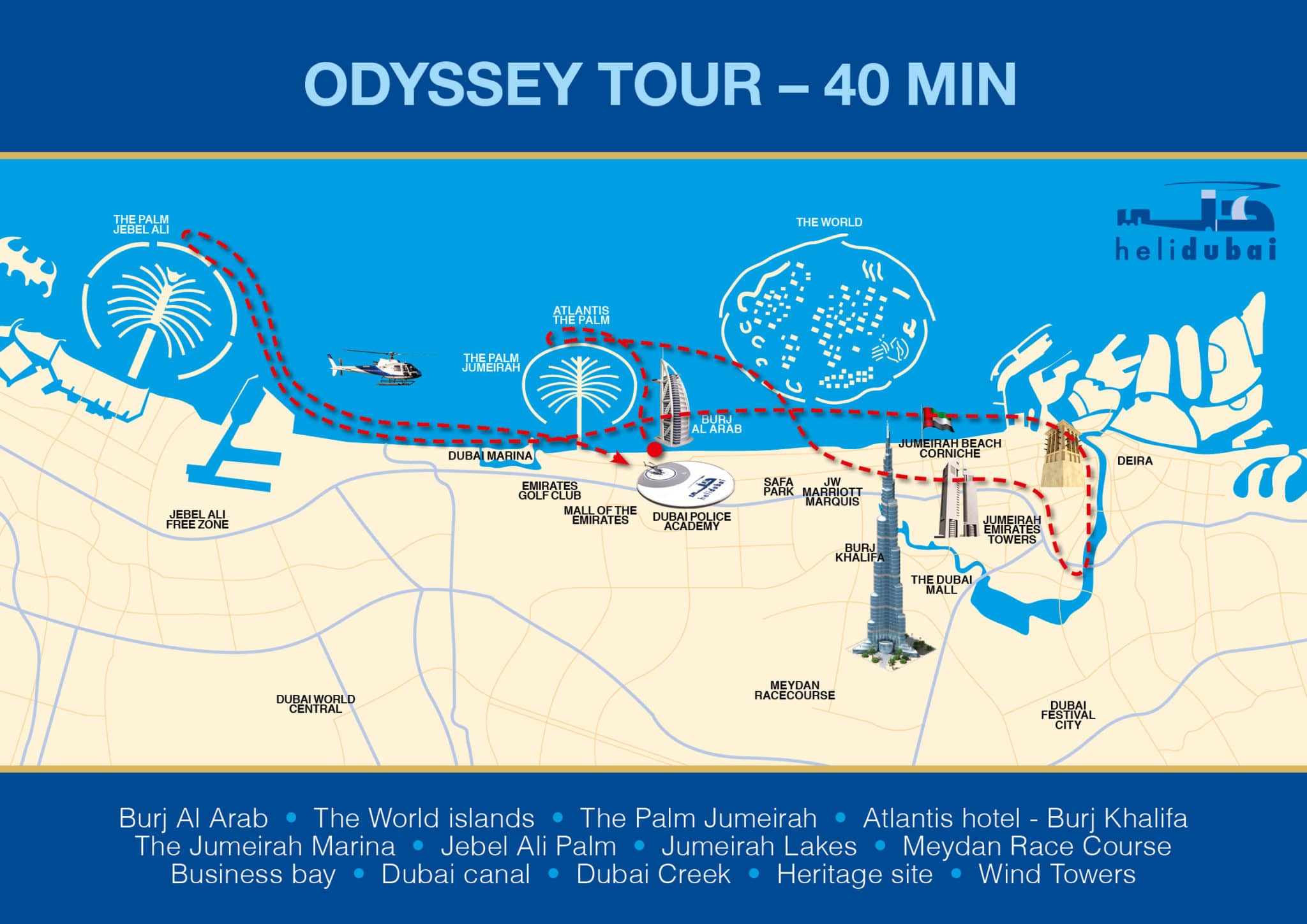 40-Mins Odyssey Tour, Dubai, UAE - Helidubai.com